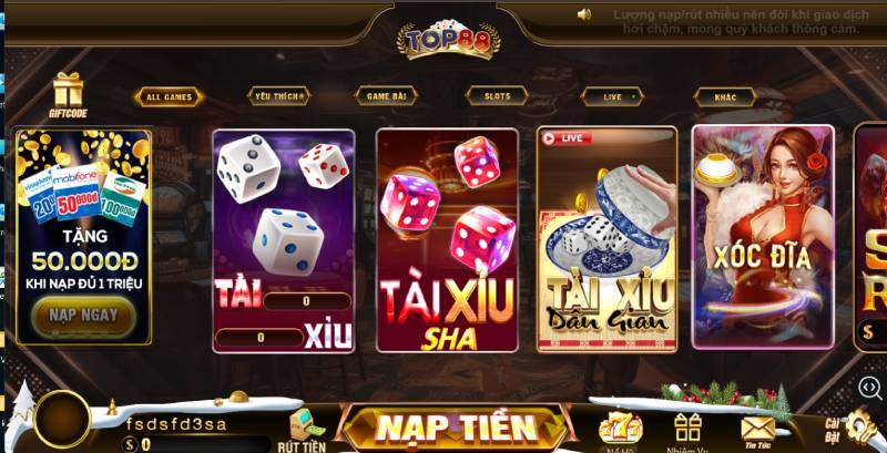Kho game đa dạng, cập nhật liên tục