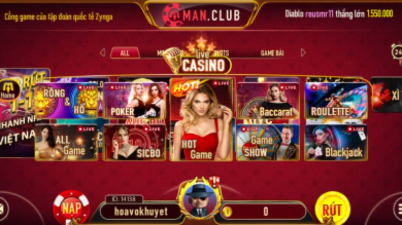 Review kho game bài đổi thưởng tại Man Club